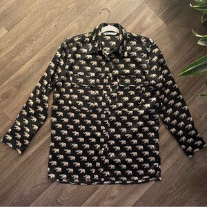 Zara Women’s Button Up Blouse in Elephant Print